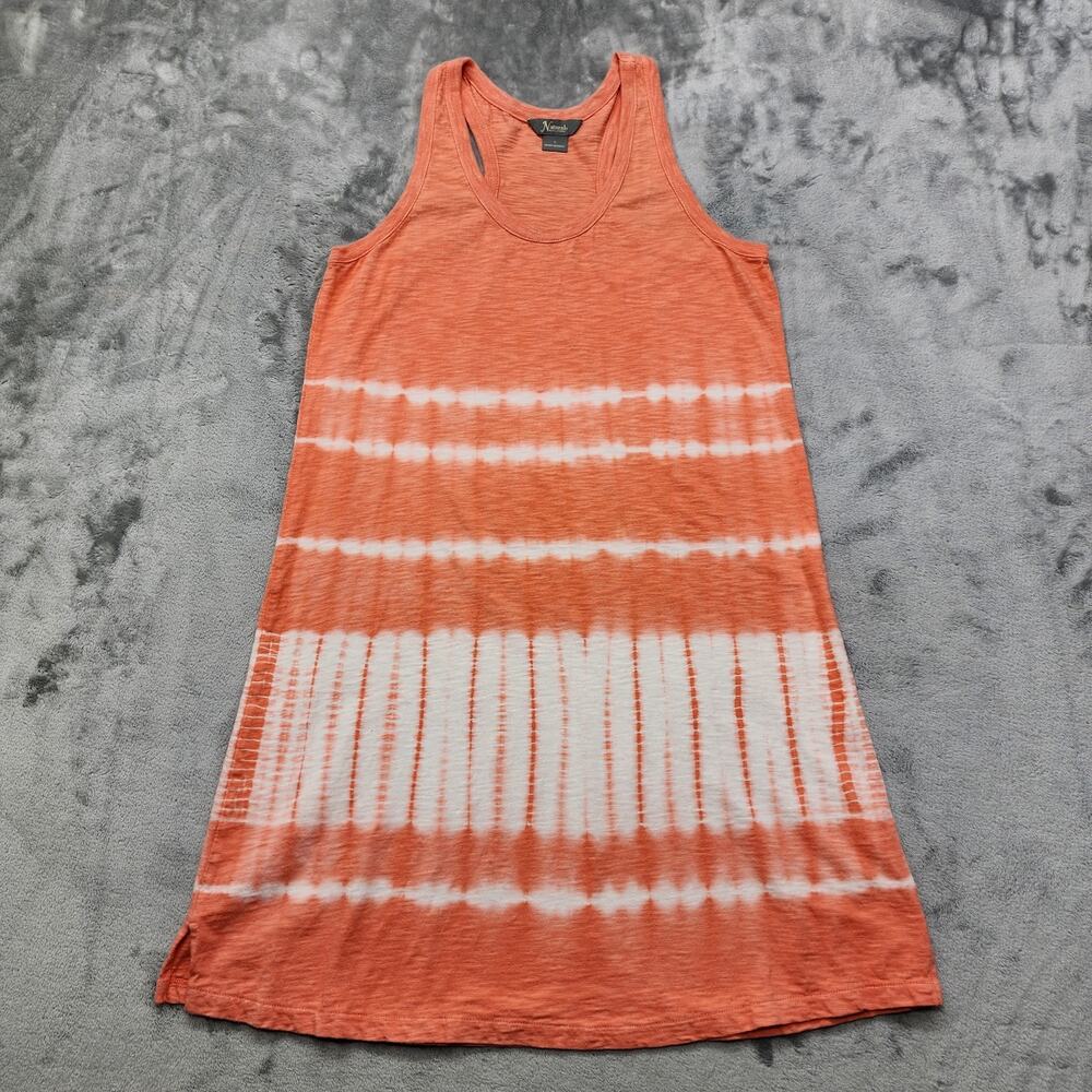 Natural Reflections Dress Womens S Orange White Tie Dye Knit Slub Tank Racerback